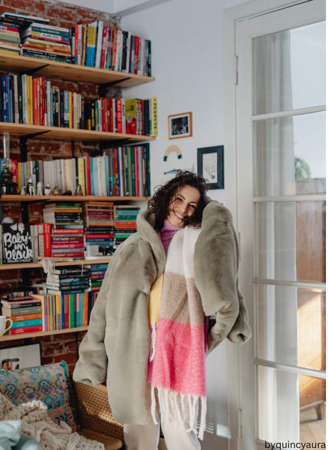 lady wearing winter fleece jackets