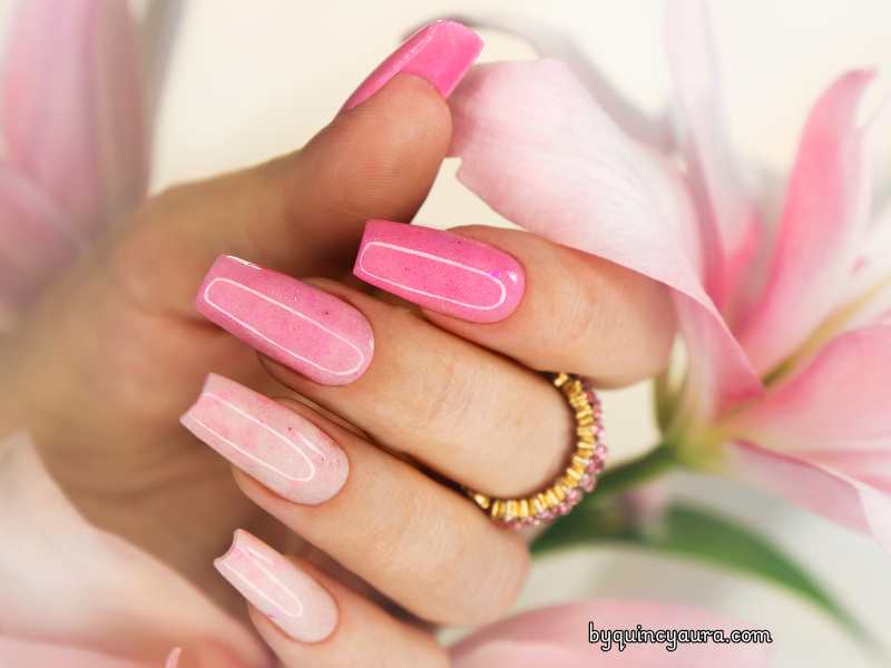pink elongated nail version.