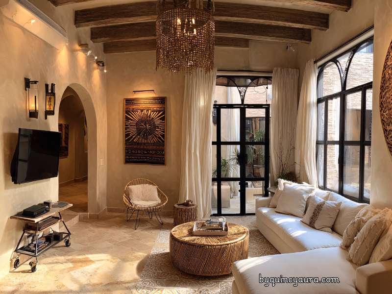 A vintage inspired living room.