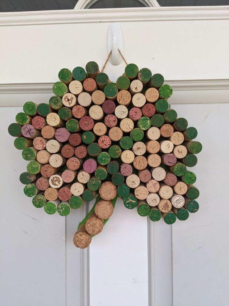 Cork shamrocks painted for st patricks day