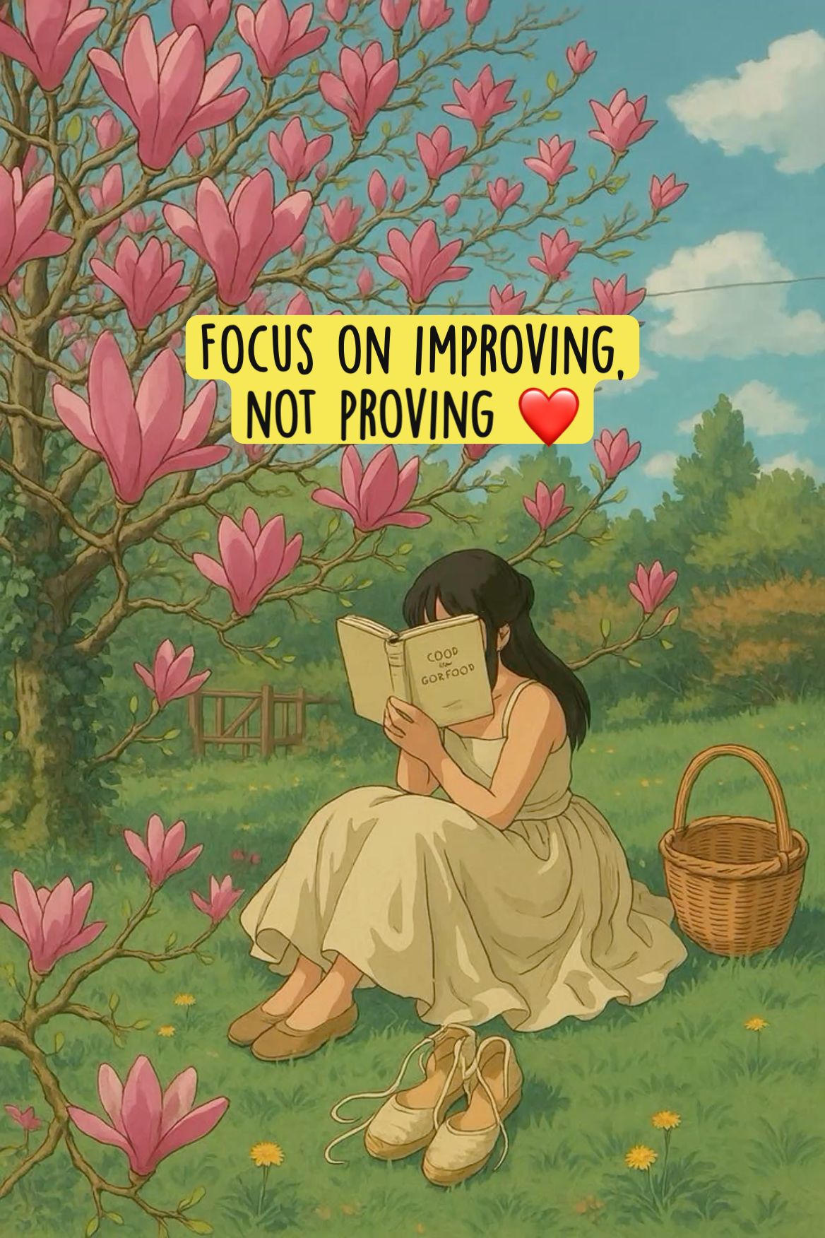 An image of a girl reading a book and enjoying nature 