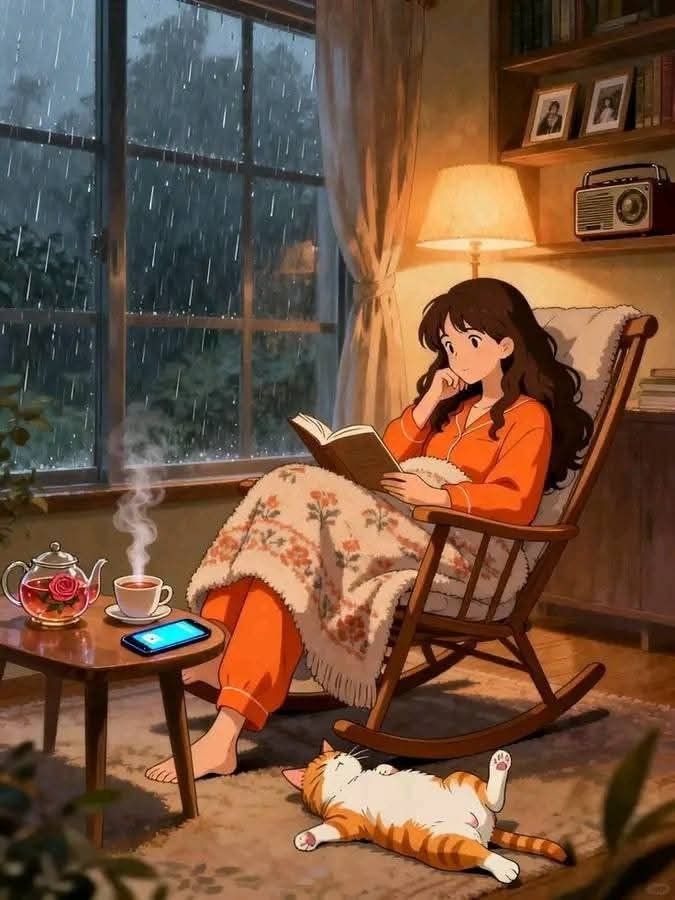 an image of a lady reading a book.