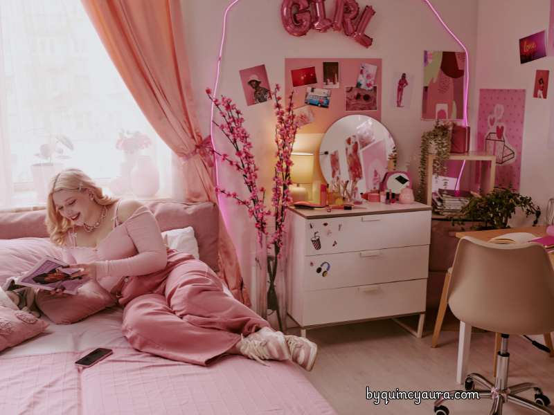 A pretty teenage girl's room.