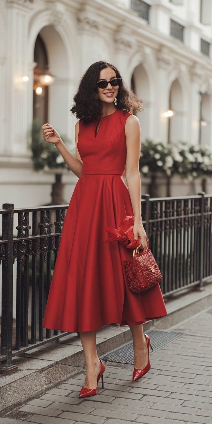 A woman elegantly dressed.