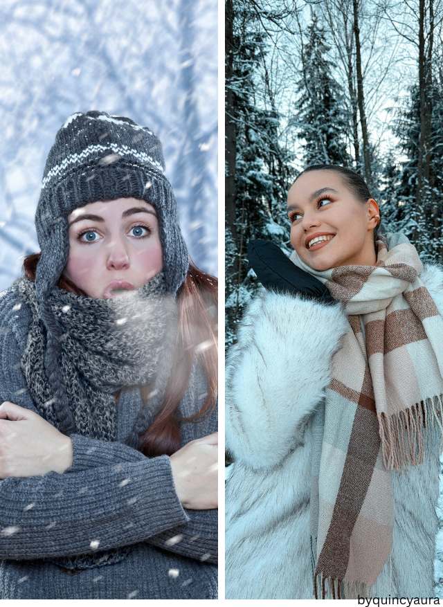 Different winter coats for cold and mild weather 