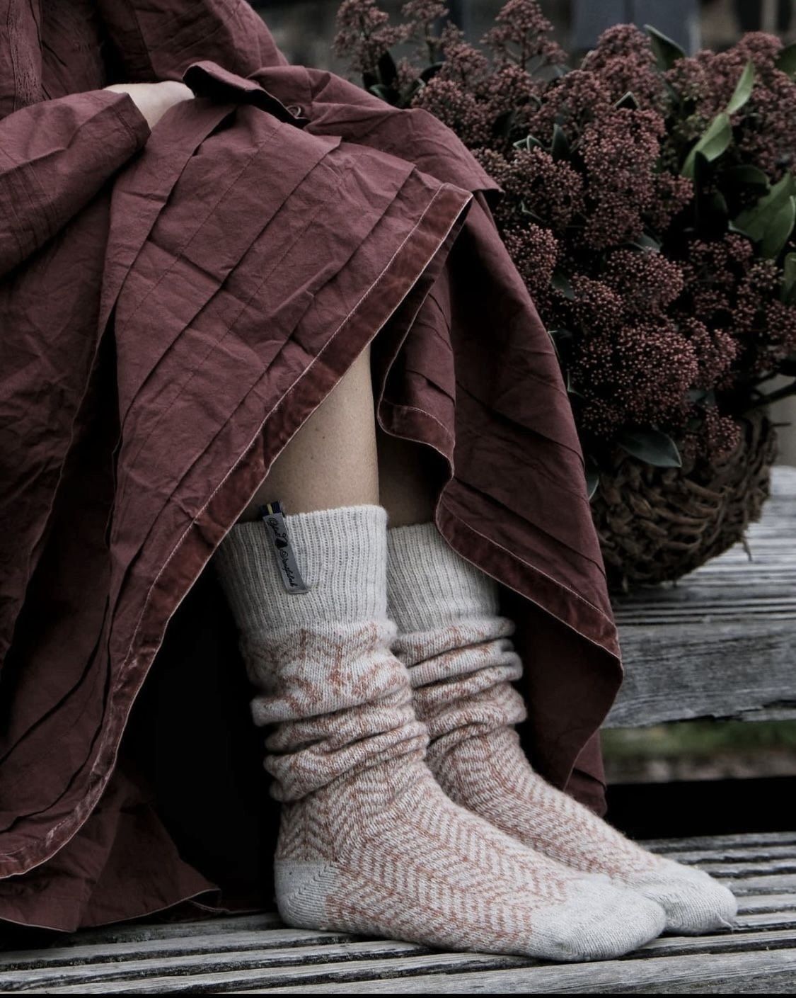 A close-up of wool socks 