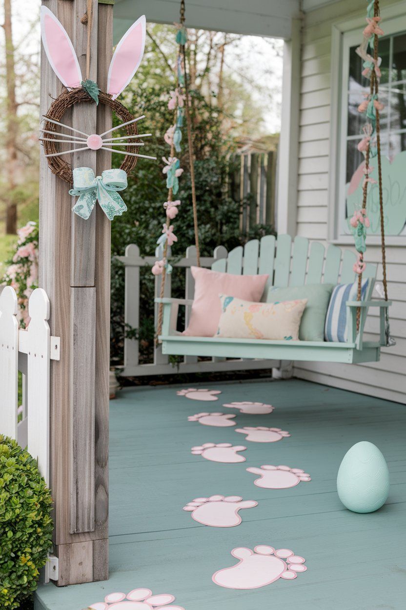 Bunny Footprint Path to the Door