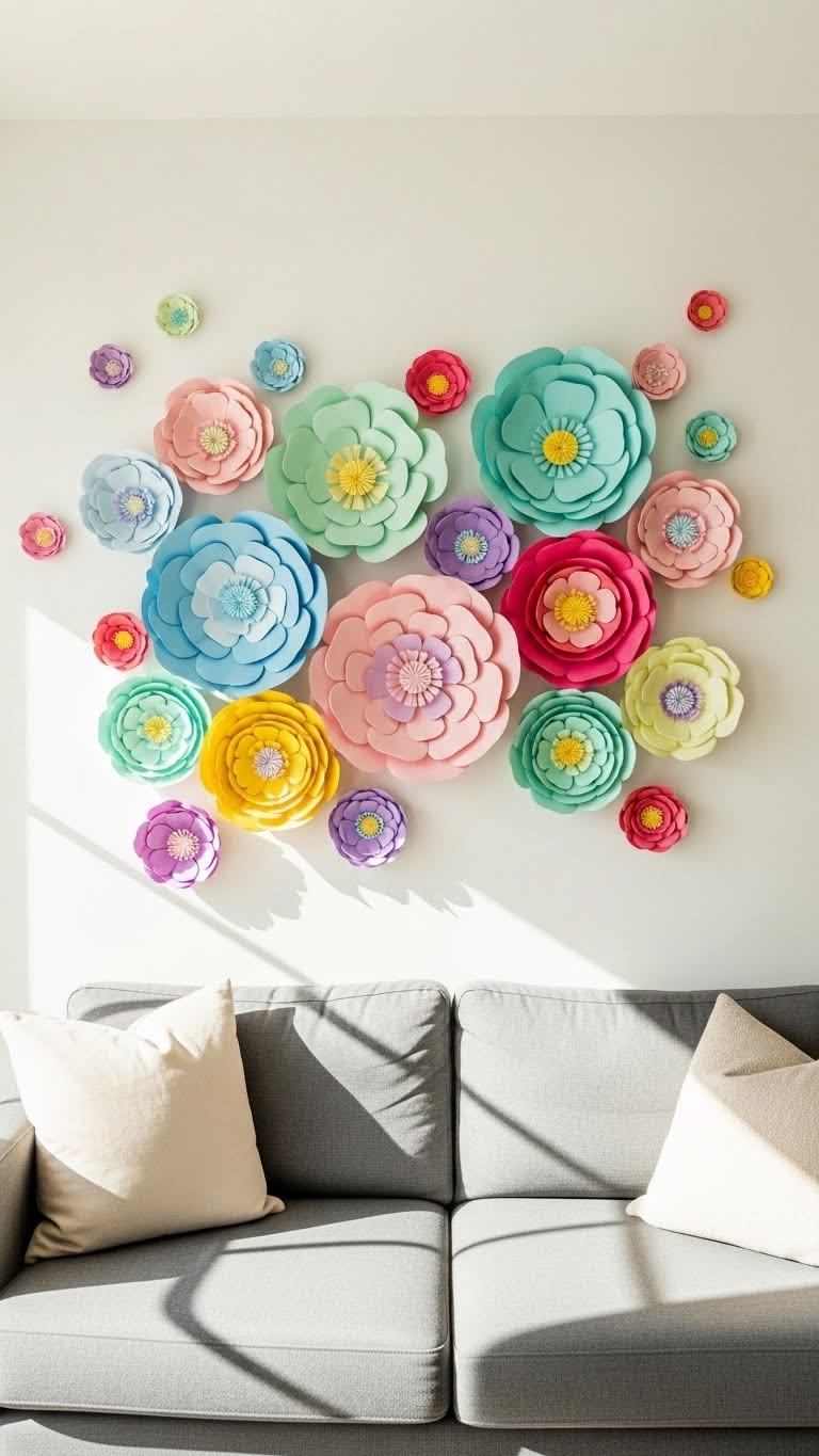 DIY Paper Flower Wall Collage