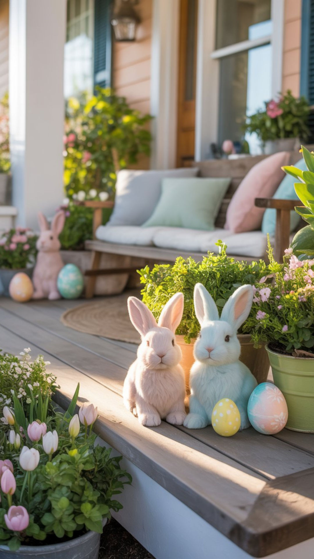  Porch decorated for Easter