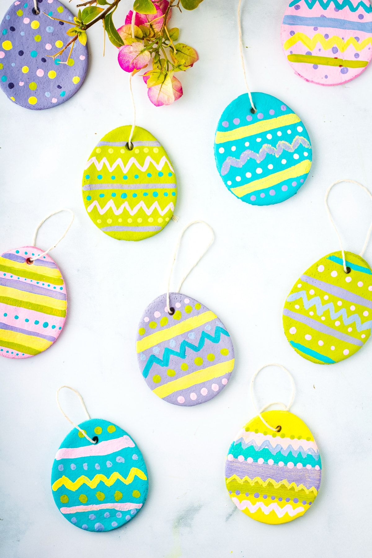 Easter Egg Salt Dough Ornaments