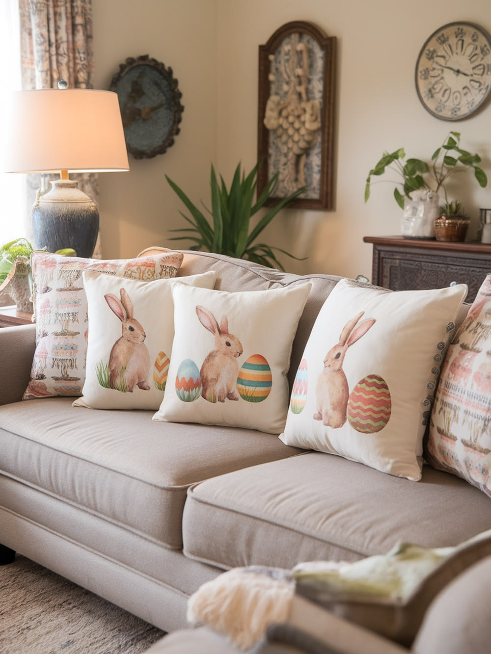 Easter Throw Pillows and Pastel Throws