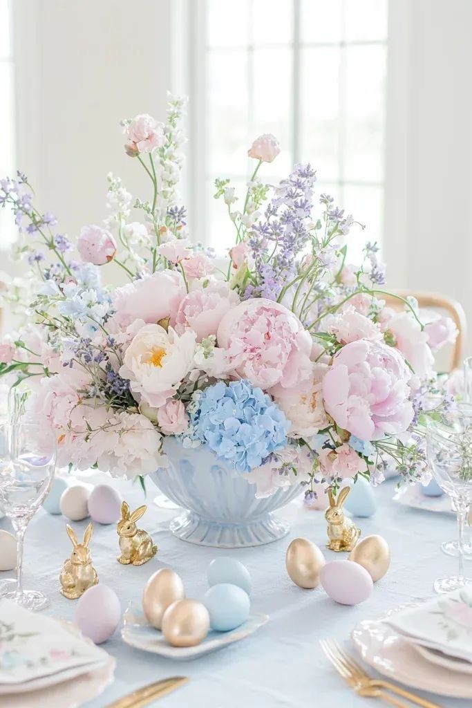 Pastel Easter tablescapes