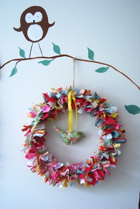 Fabric Scrap Wreath