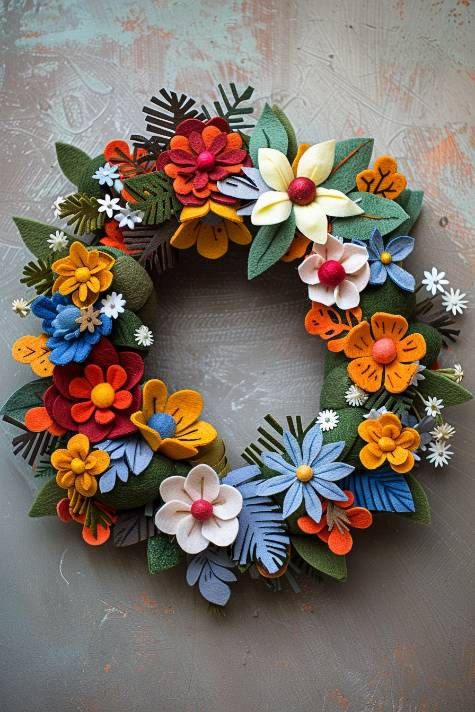 Felt Flower Wreath