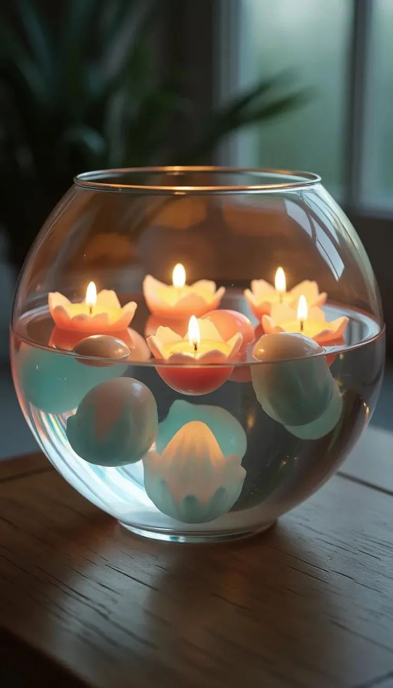 Floating Floral Candle Bowls