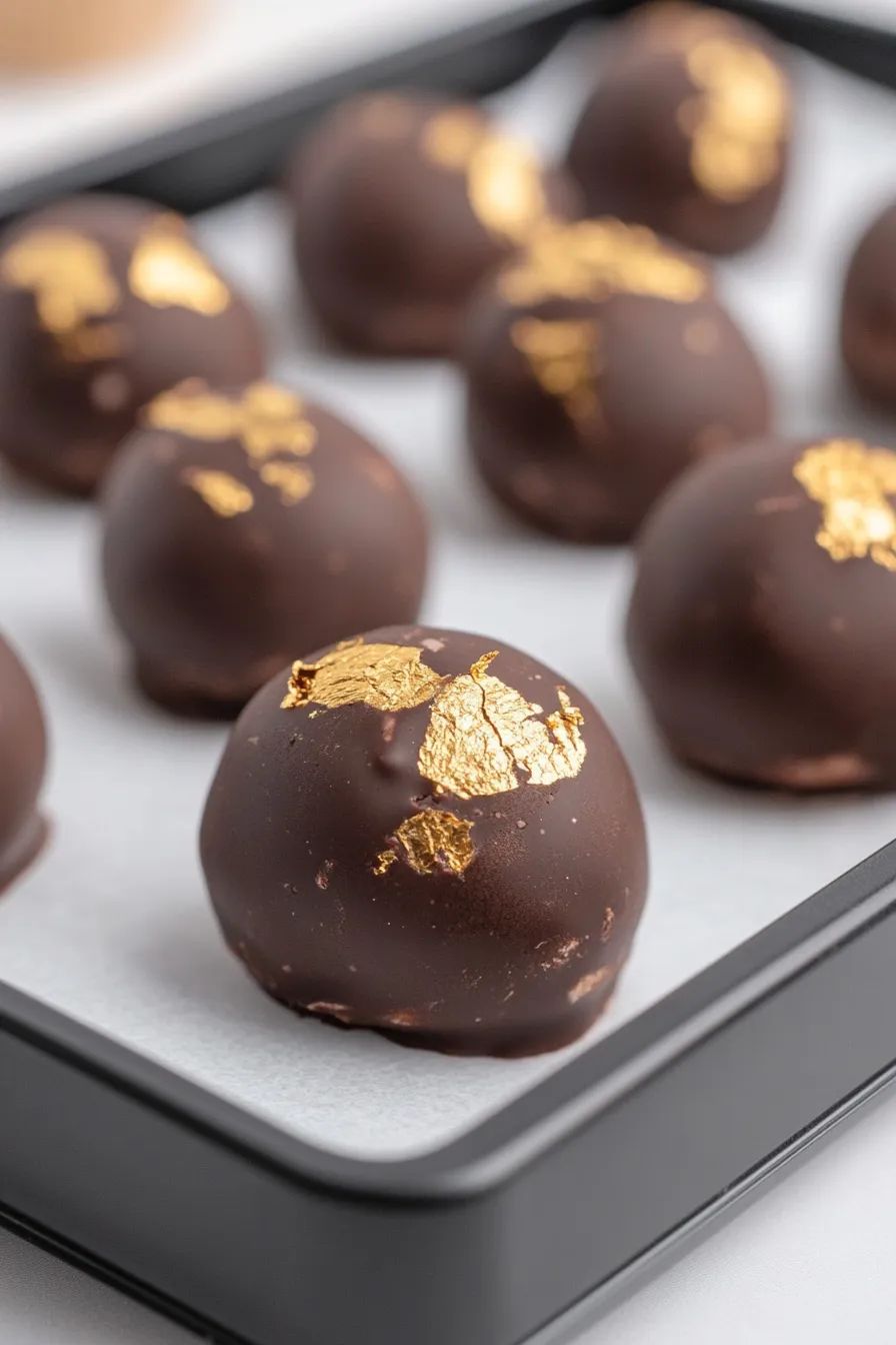 Gold-Dusted Chocolate Truffles