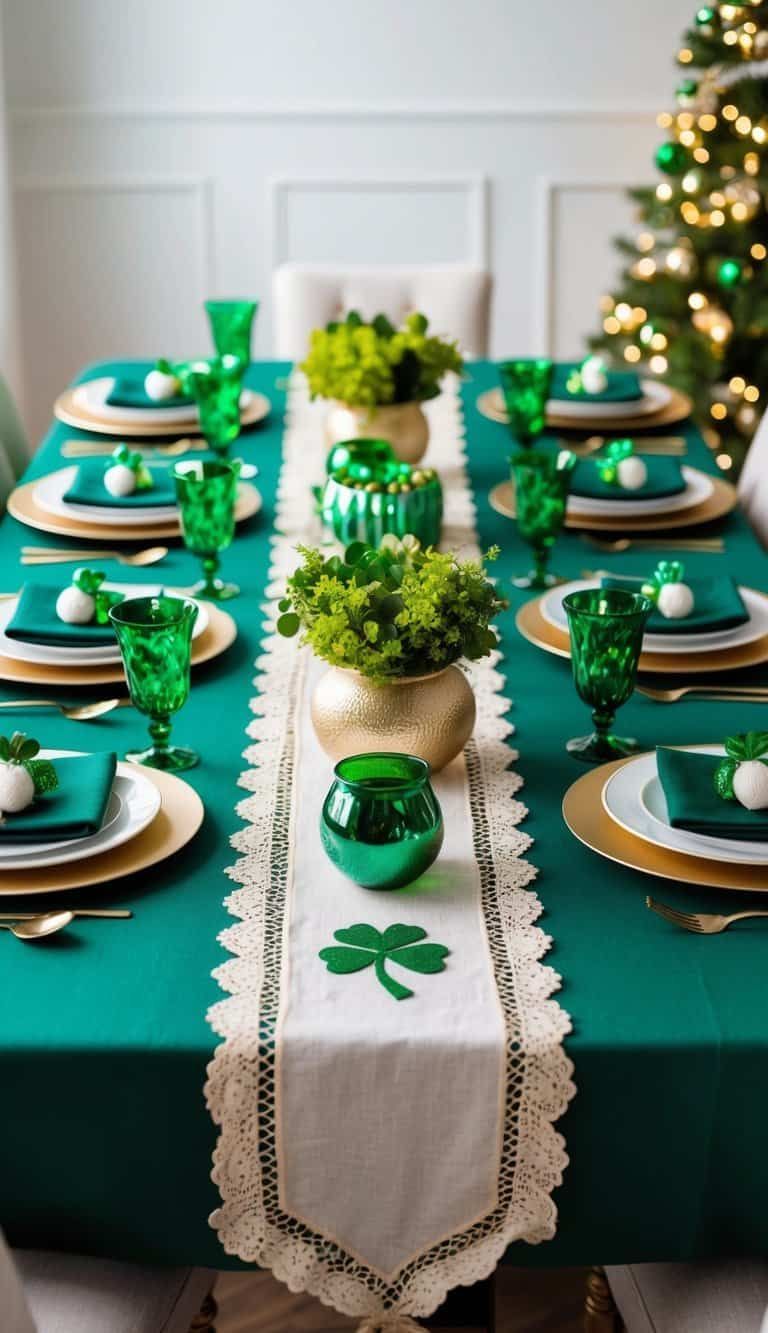 Green Table Linens