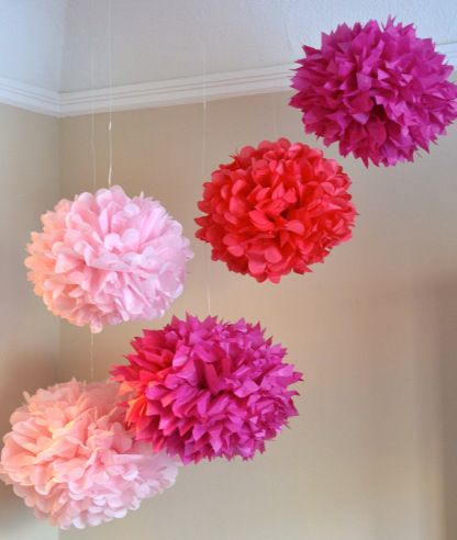 Hanging Paper Pom-Poms
