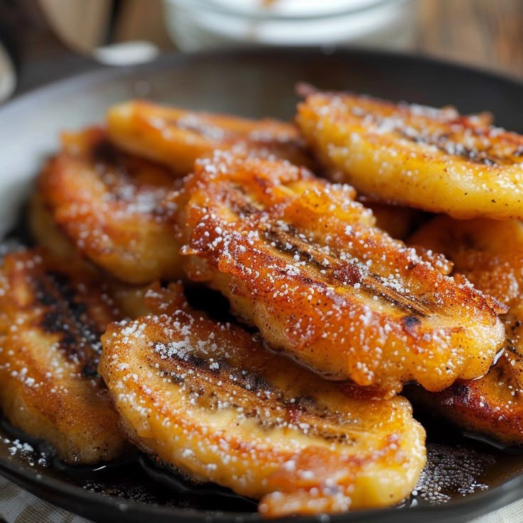 Honey glazed banana fritters
