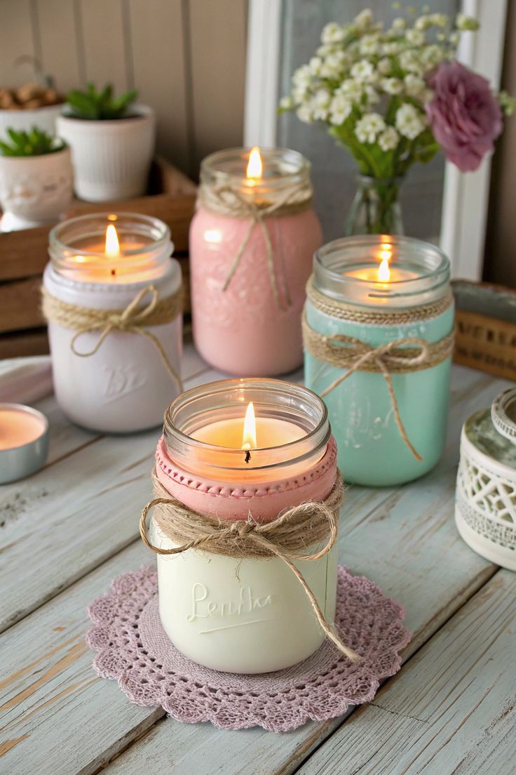 Mason Jar Candle Holders