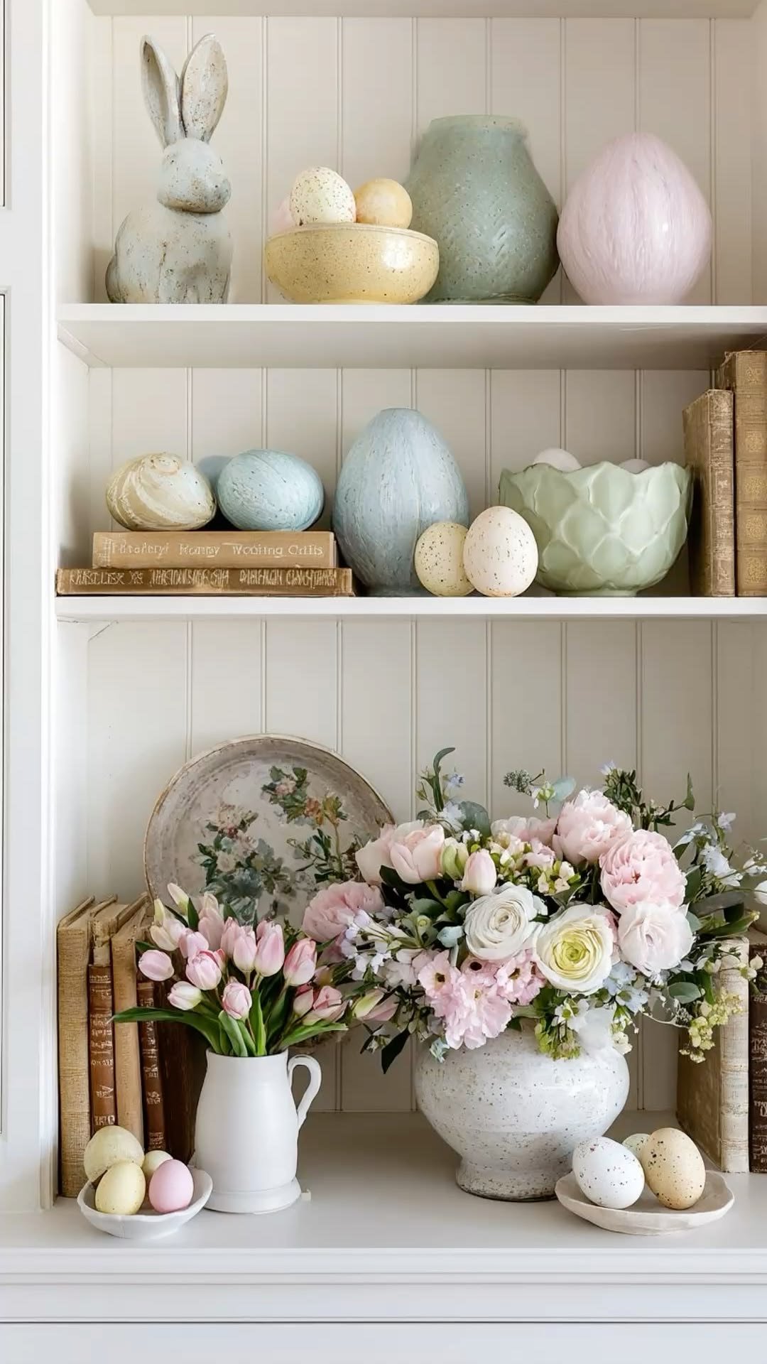 Mini Floating Shelves with Easter Decor