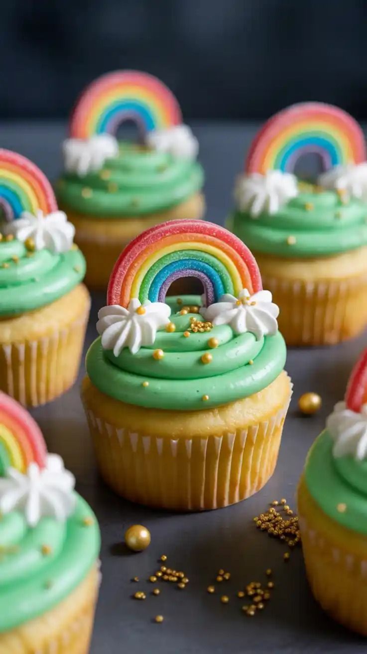 Mini Rainbow Cupcakes