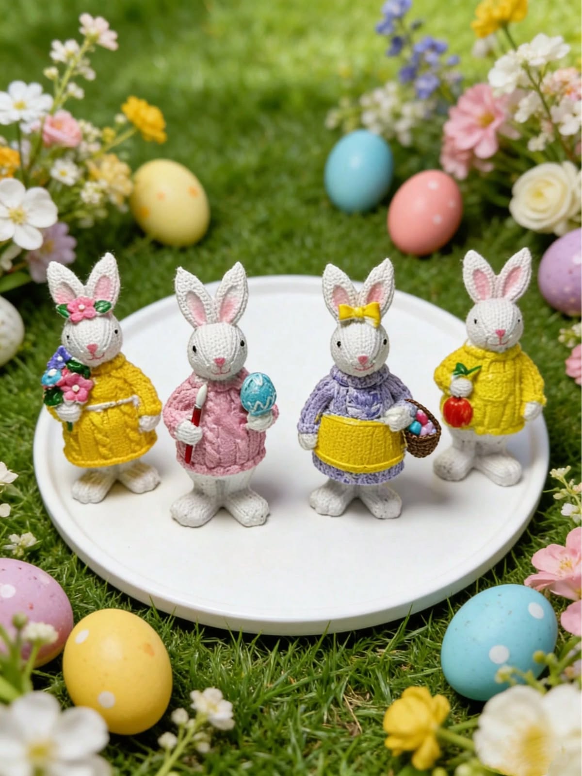 Miniature Easter Bunnies and Figurines