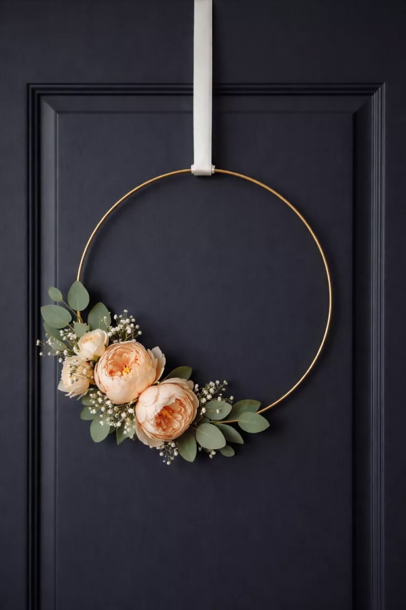 Minimalist Wreaths on Doors