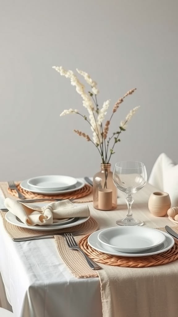 Neutral-Colored Table Settings