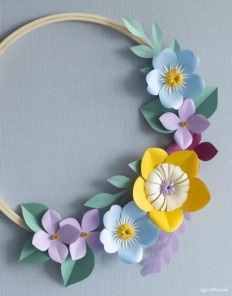 Pastel Paper Flower Wreath