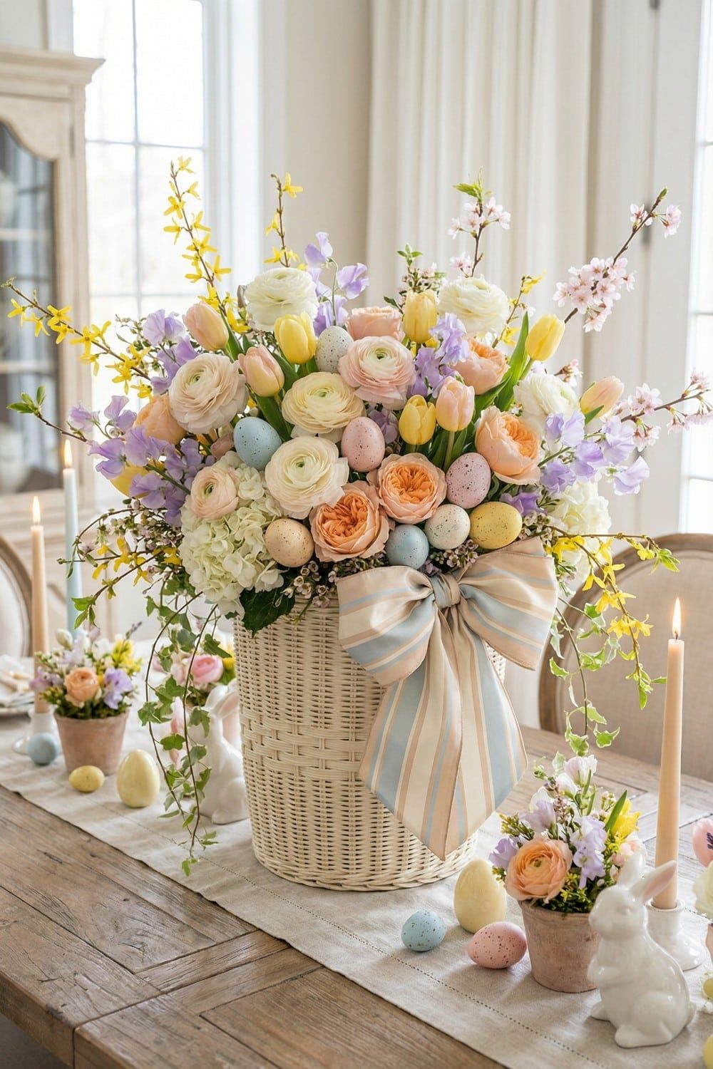 Ribbon-Wrapped Vase Display
