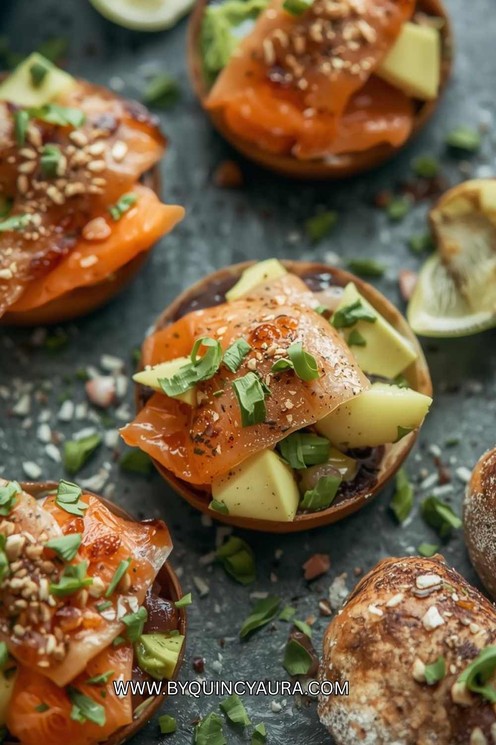 Smoked Salmon & Avocado Bagel Cups