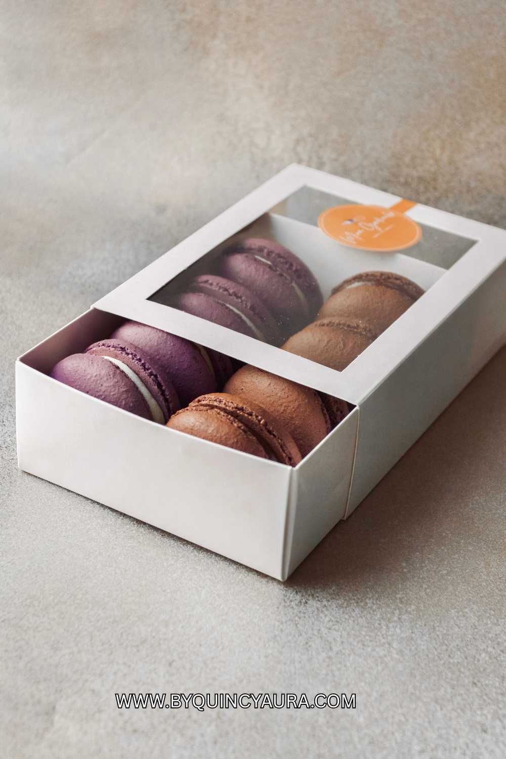 A box of macrons