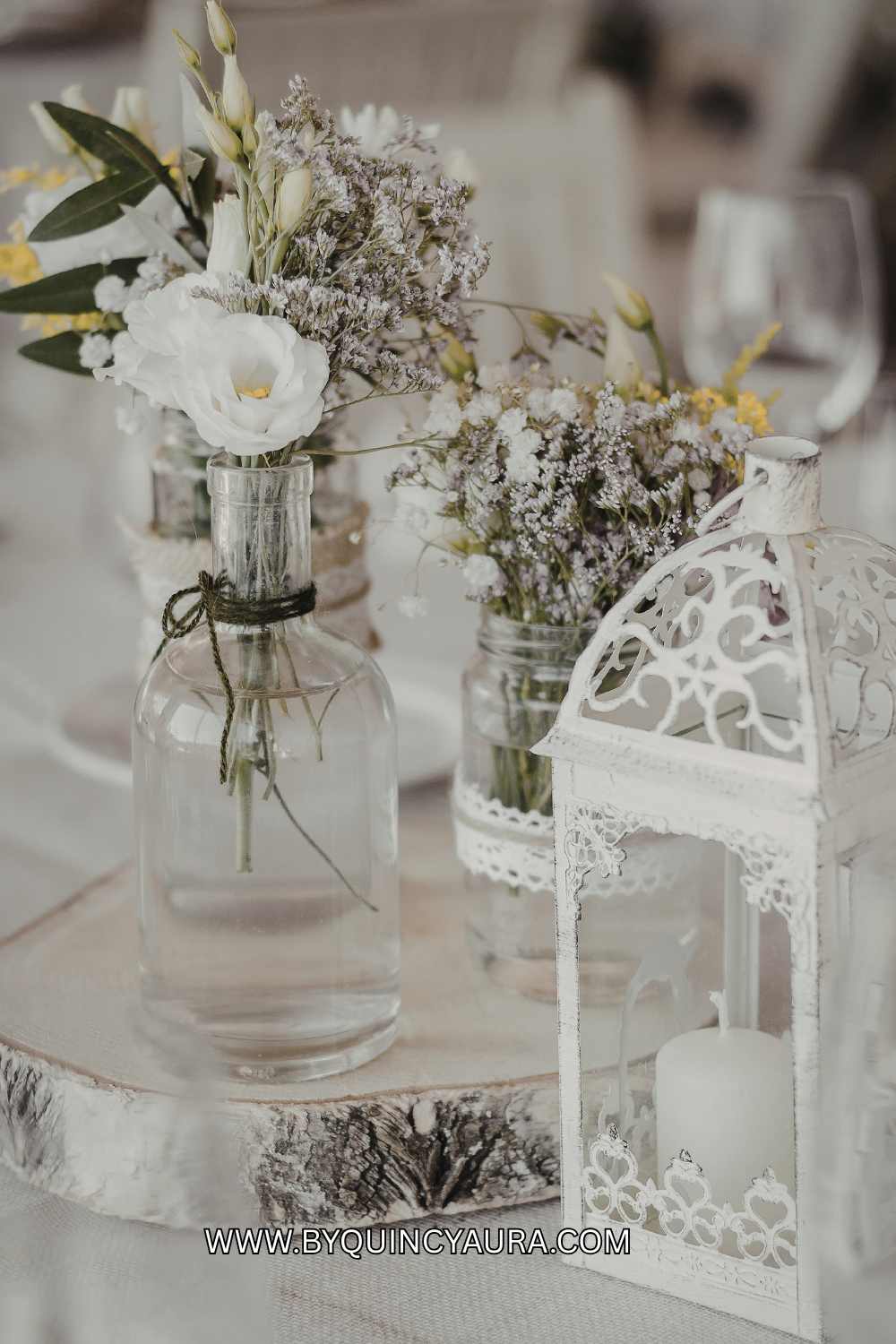 Candle & Floral Tray Centerpiece
