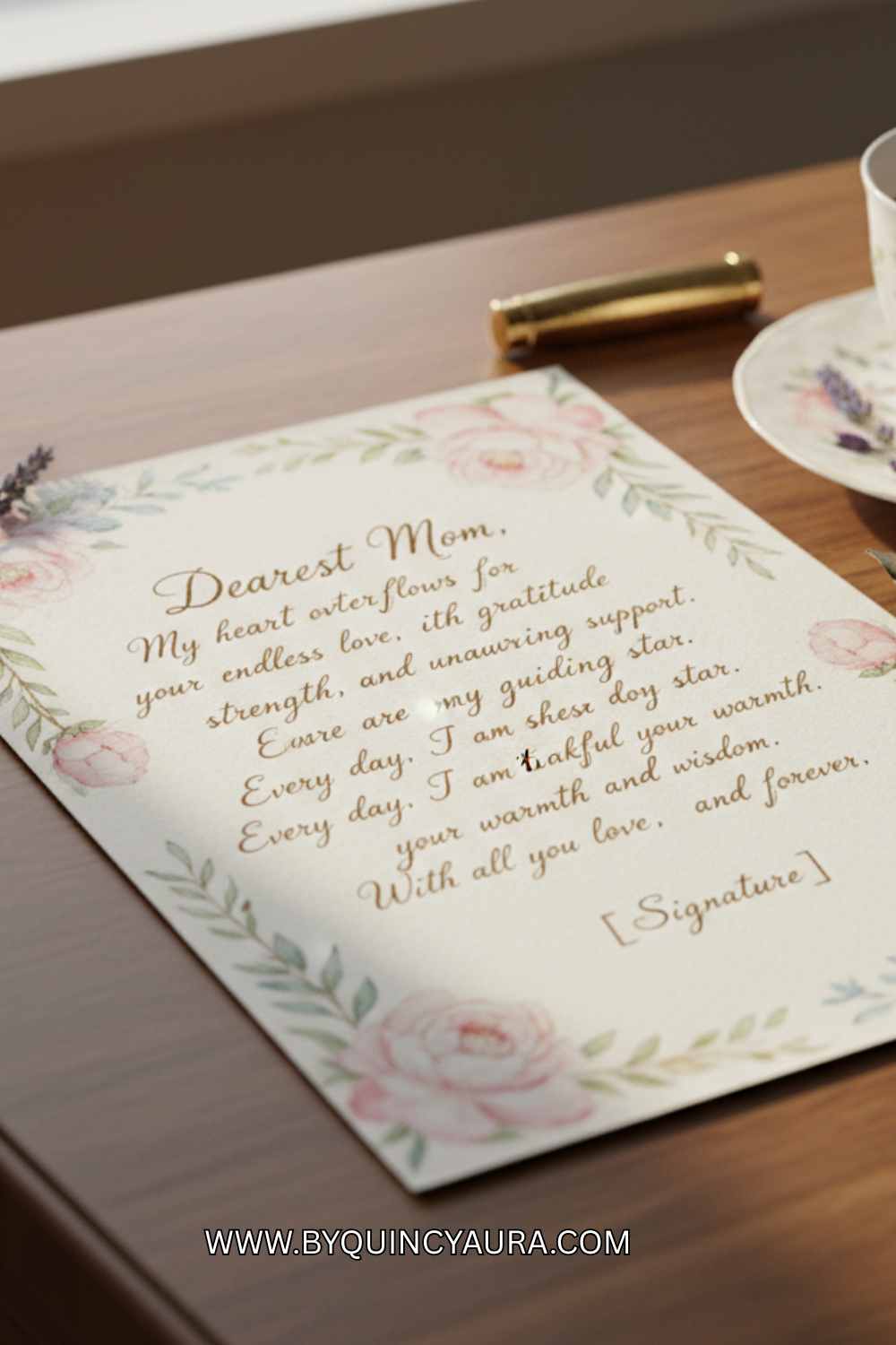 handwritten letter to mum