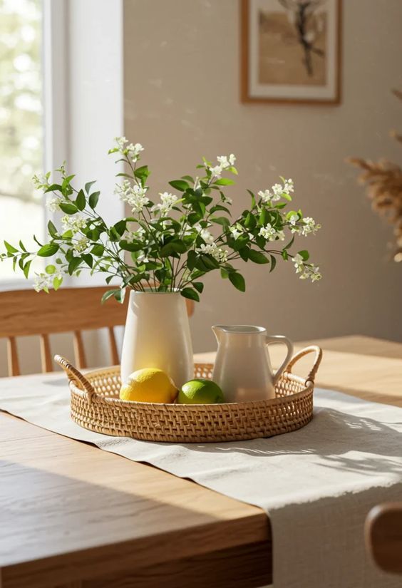 Wicker Tray Garden Display
