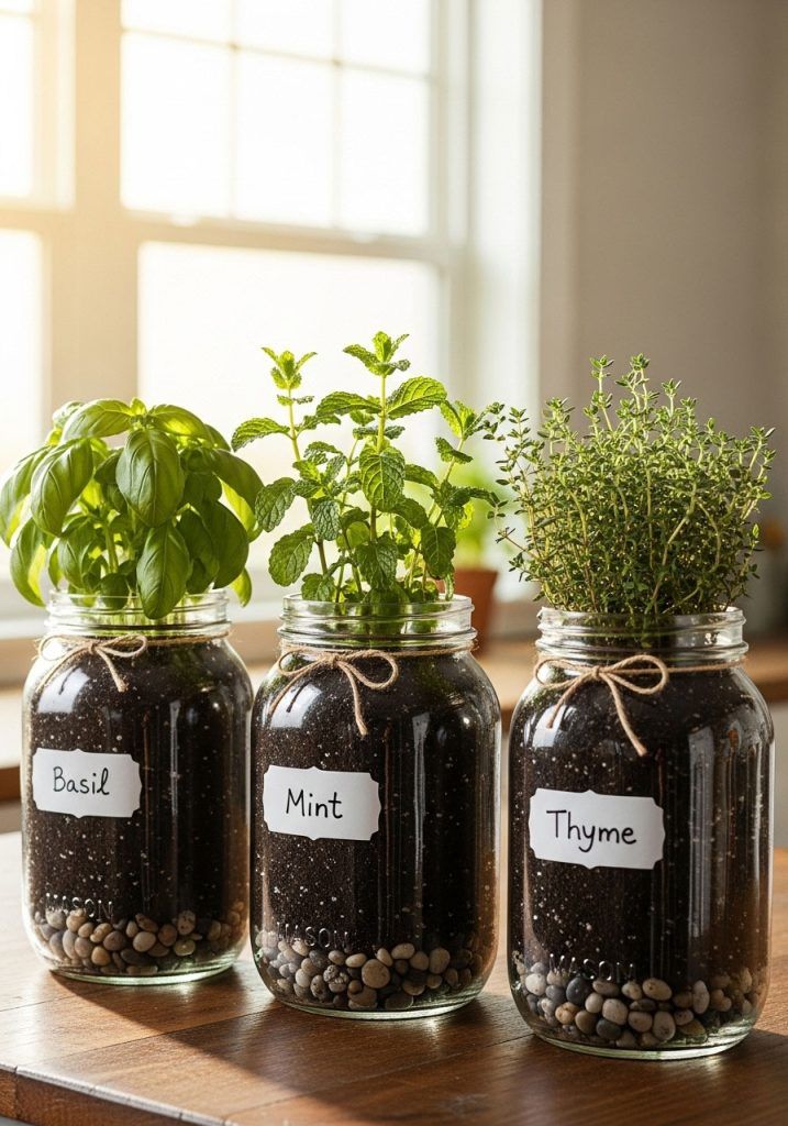 DIY Mason Jar Herb Display