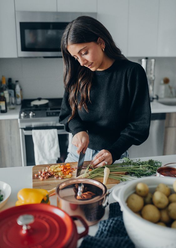 someone preping foodstuff