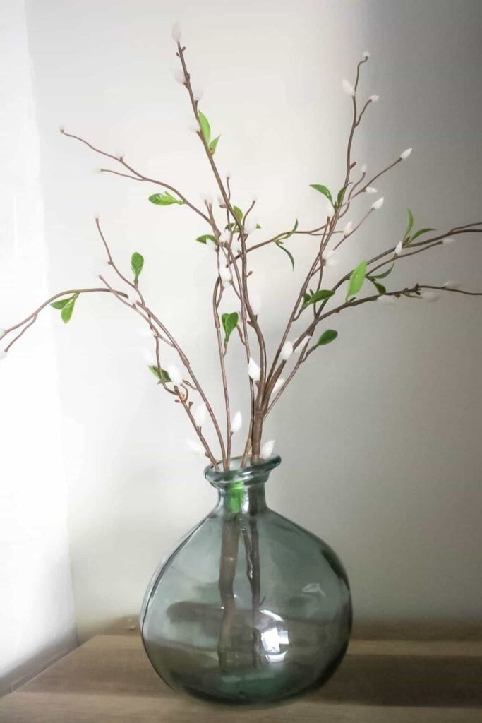 twigs placed in a vase