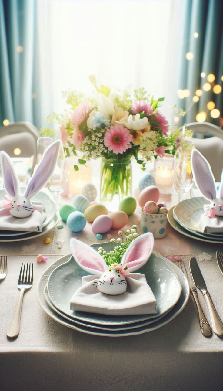 Bunny-Themed Table Settings