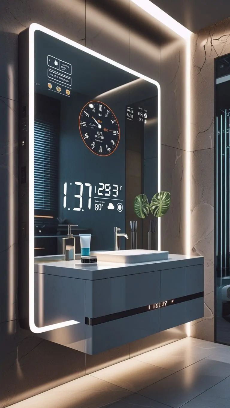 Smart Mirror with Adjustable LED Lighting