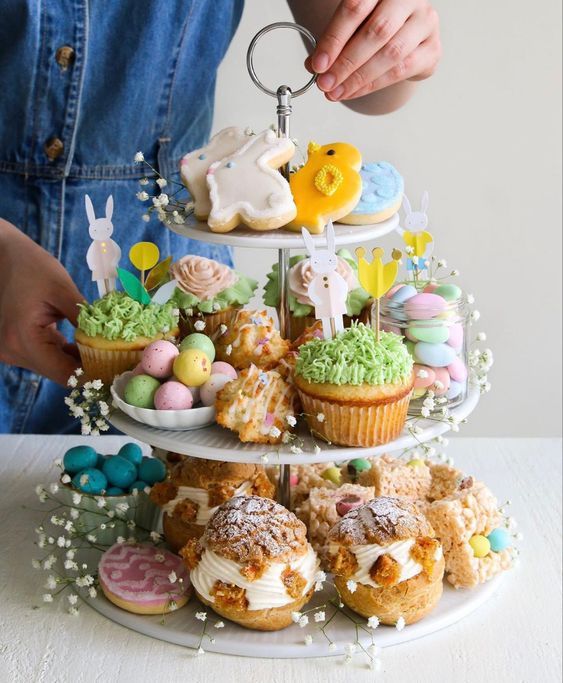 Easter Treats on a Tiered Tray