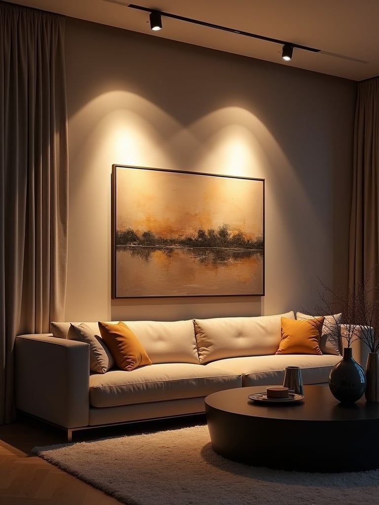 living room with cozy lightening
