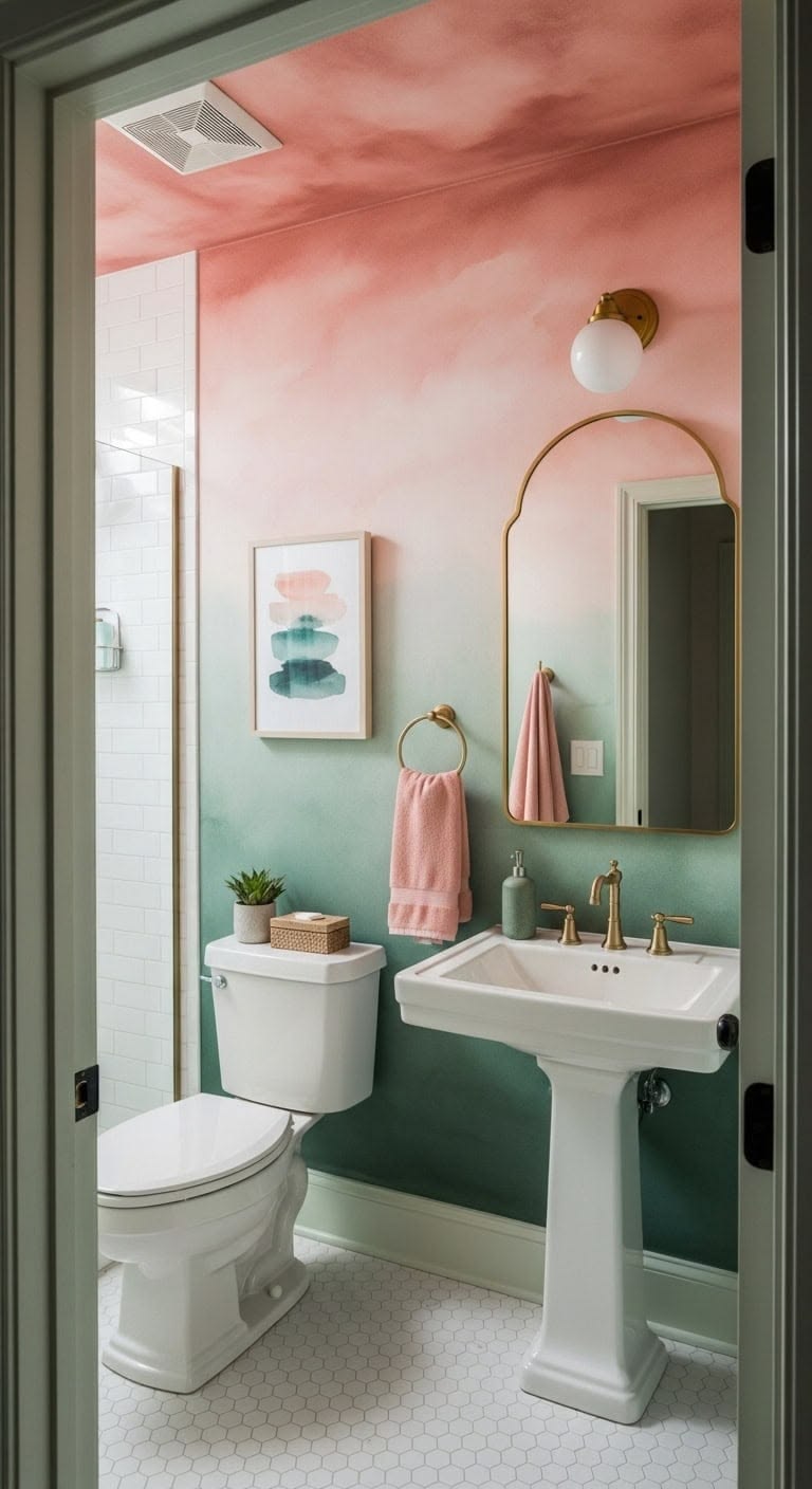 Soft Ombre Wall Effect bathroom