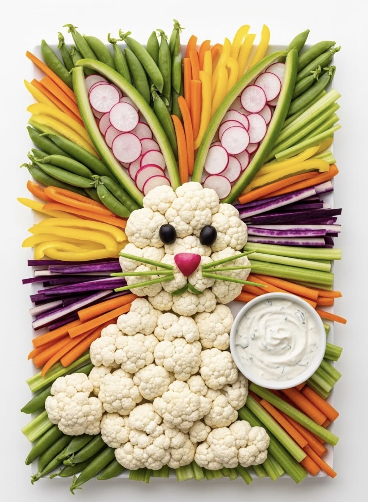 Spring Veggie Platter with Fun Dips