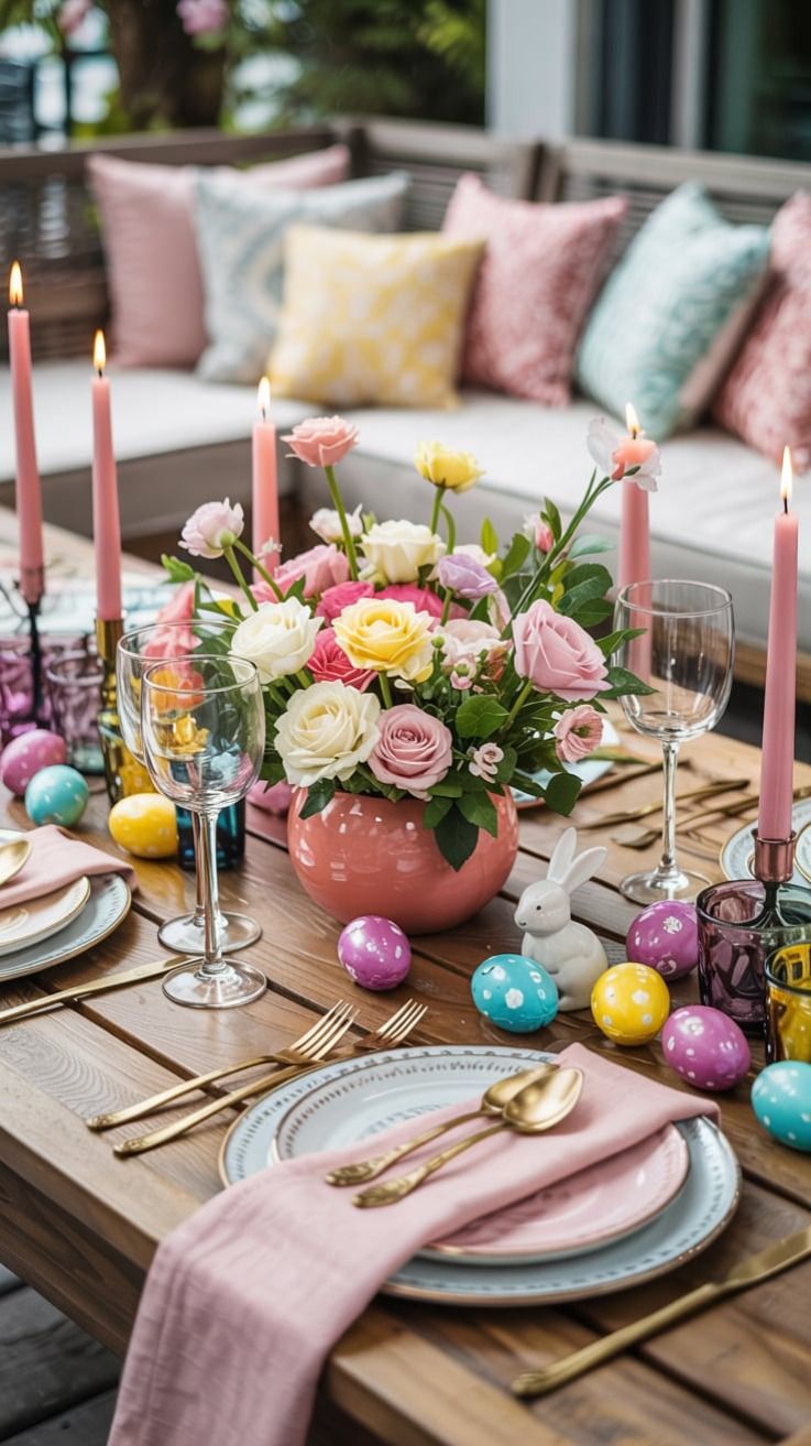 Styled Easter Tablescape with Candles