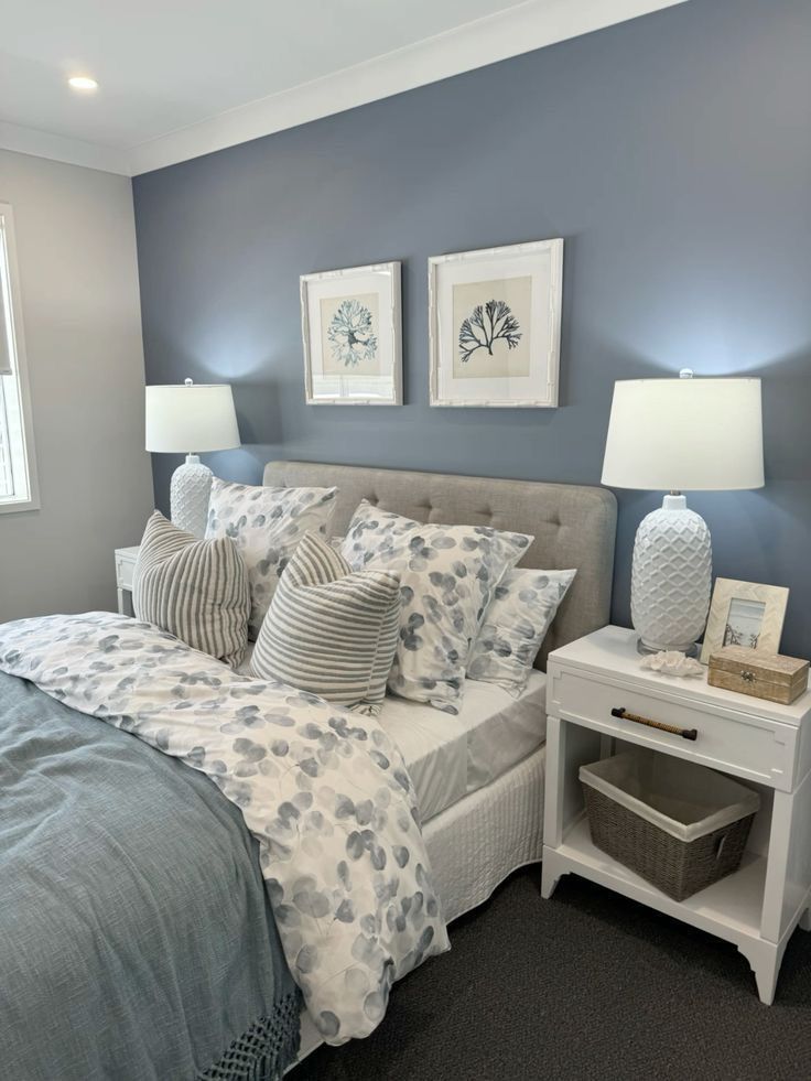 Blue-themed bedroom