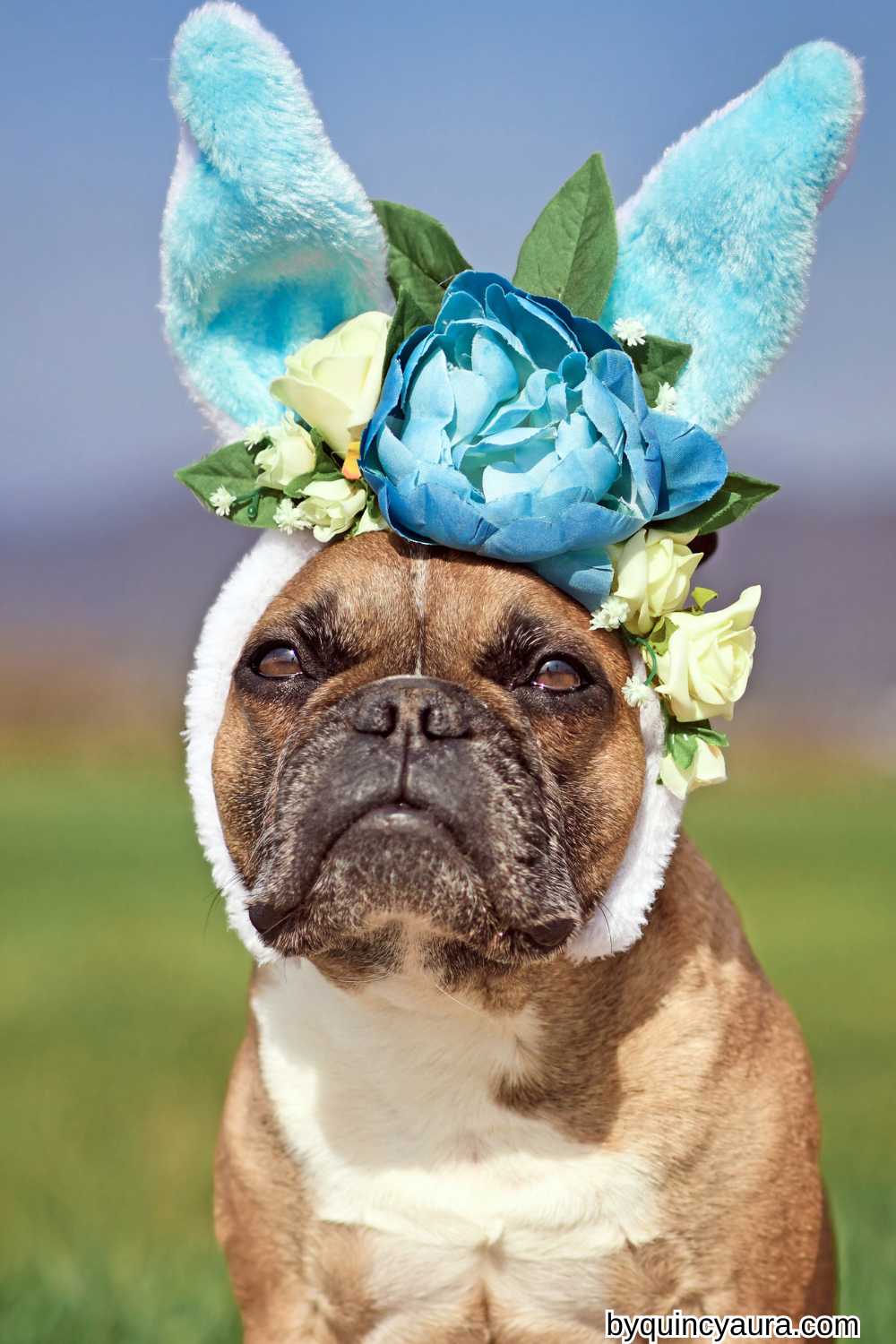 pet wearing bunny ear headbands