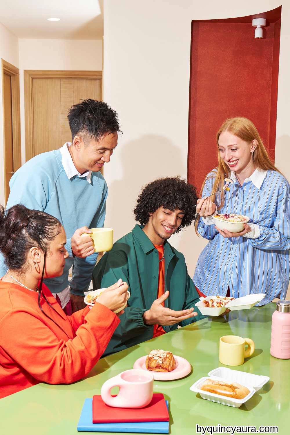 family eating together