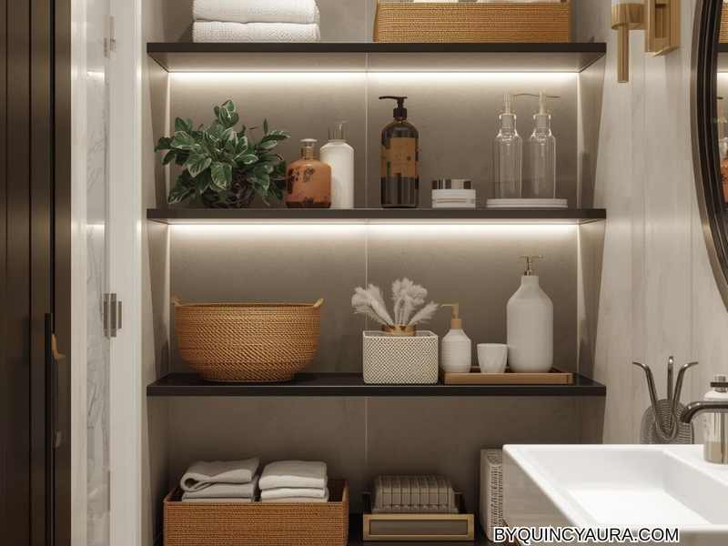 25 Luxe-Inspired Small Bathroom Organization Ideas